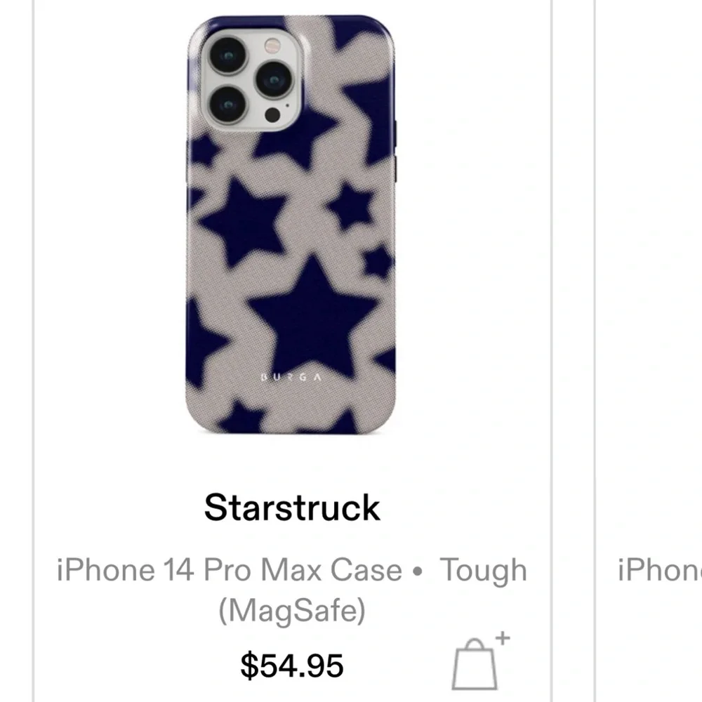 Burga Starry Night Phone Case - Navy and White. iPhone 14 Plus